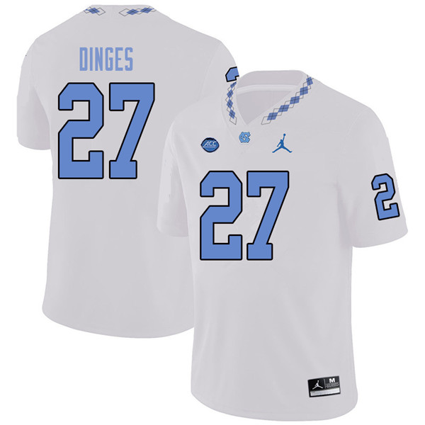 Jordan Brand Men #27 Jack Dinges North Carolina Tar Heels College Football Jerseys Sale-White